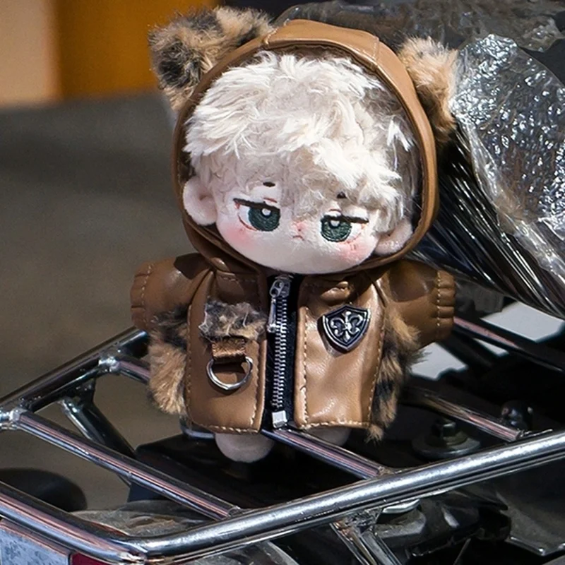 

Punk Meow 10cm Cool Handsome Small Leather Doll Baby Clothes Cotton Labubu Doll Outfit for Collectible Figures