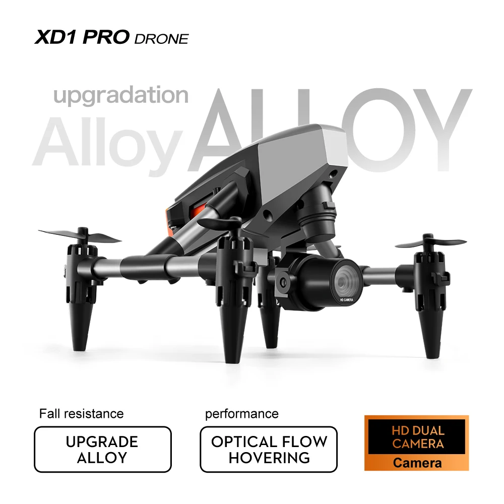 XD1 8K HD dual camera aerial camera, alloy anti-drop mini drone 2.4GWiFi drone foldable four-axis aerial camera