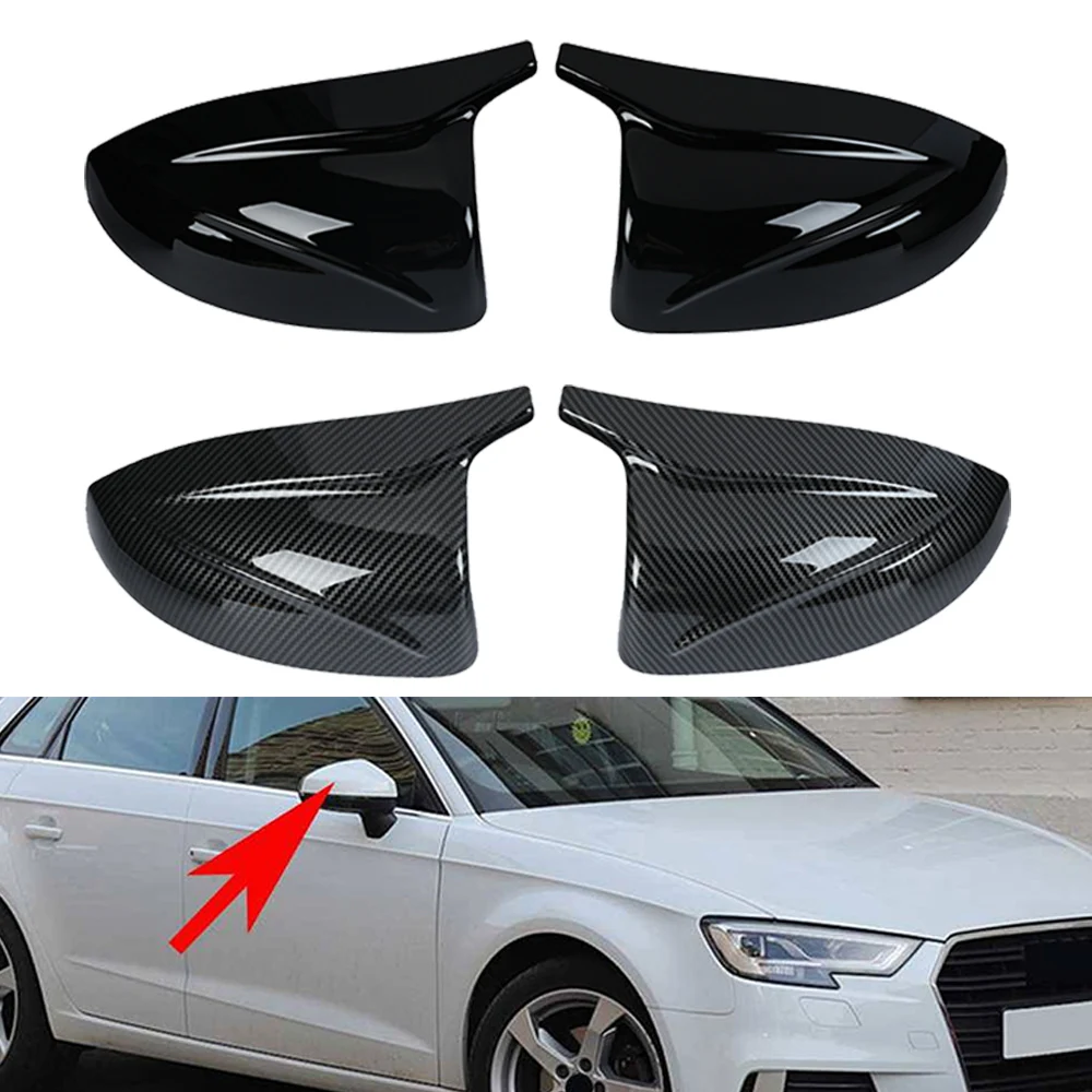 1 пара автомобильных зеркал бокового вида, сменные крышки из углеродного волокна, черные для Audi A3 S3 RS3 2014 2015 2016 2017 2018-2020 1 пара автомобильных зеркал бокового вида, сменные крышки из углеродного волокна, черные для Audi A3 S3 RS3 2014 2015 2016 2017 2018-2020