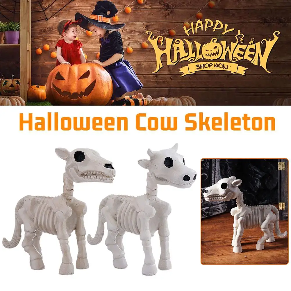 Cow Horse Spooky Skeleton Halloween Reusable Outdoor House Ornment Graveyard Scene Decoration Haunted Props Animal F0Q0