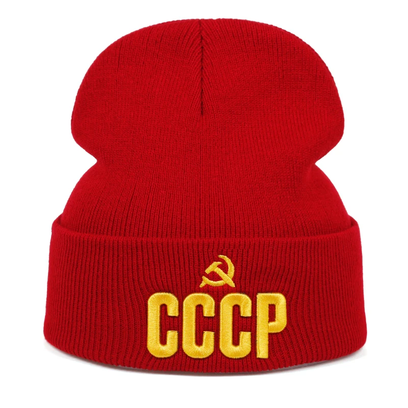 Unisex CCCP Letter Embroidery Beanies Autumn Winter Warm Beanie Hat Caps for Women Men