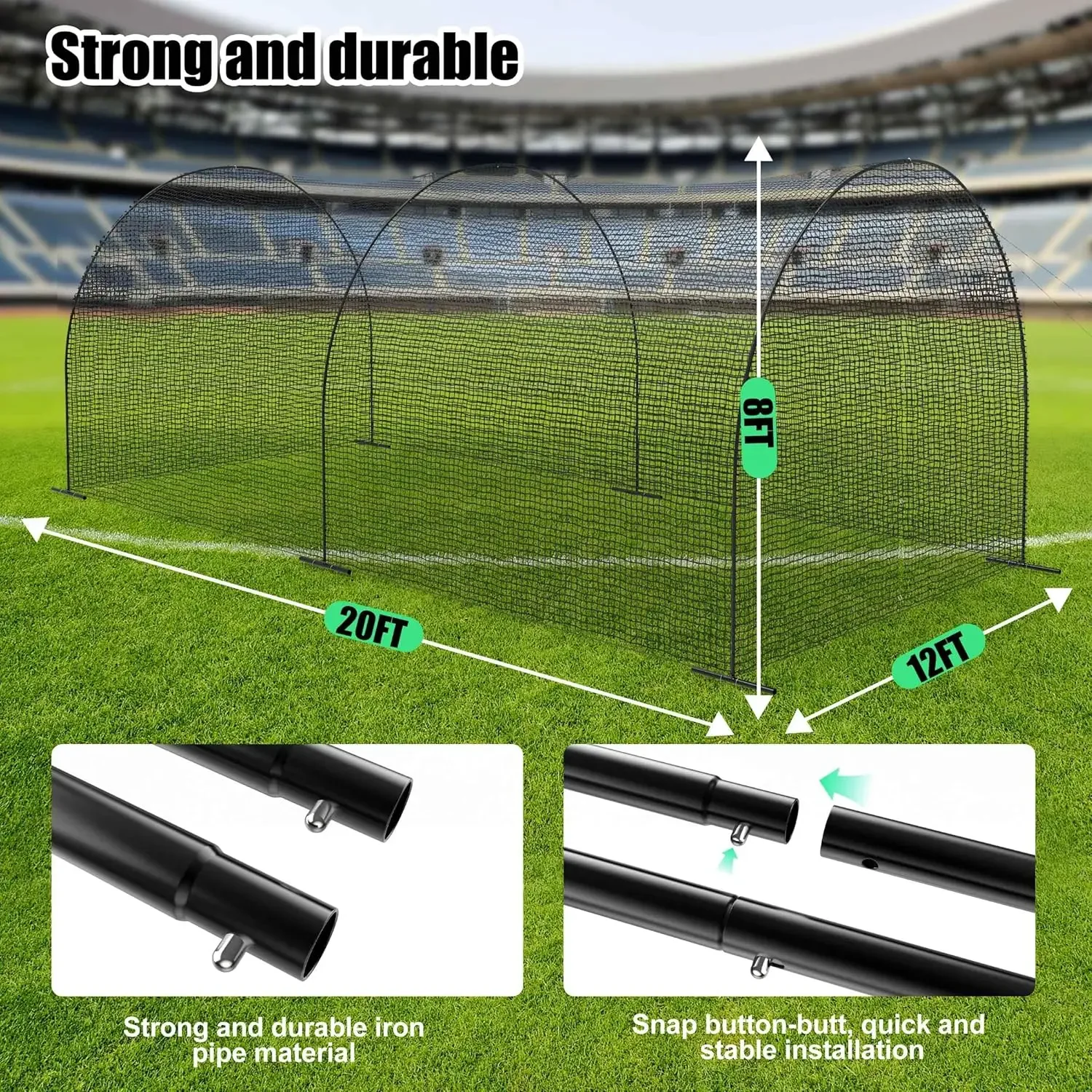 Baseball Batting Cages Baseball Training Equipment Softball Baseball Nets for Batting, Hitting and Pitching Practice