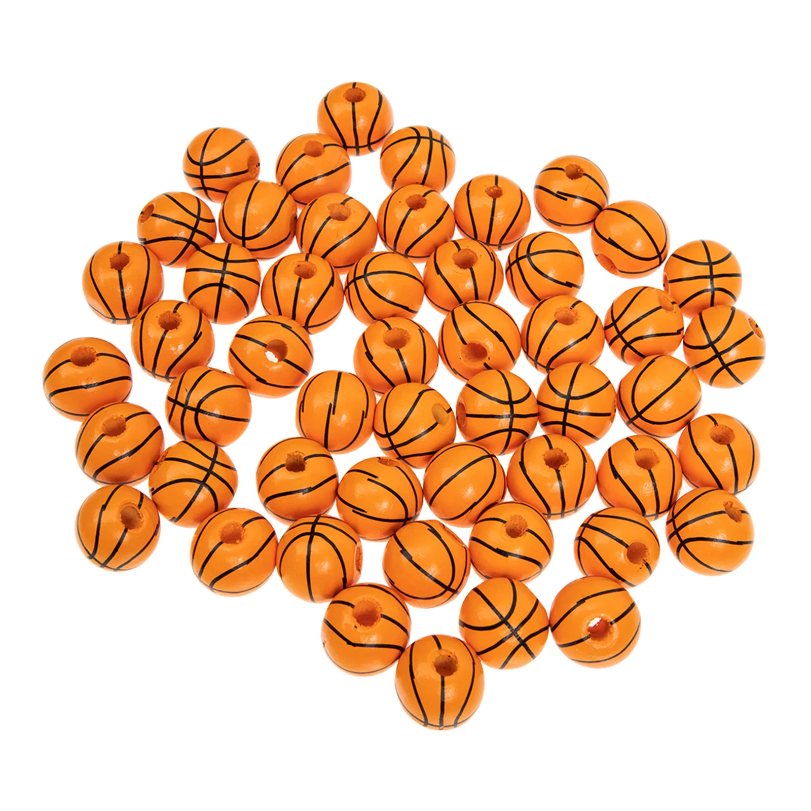 

50 Pcs Supplies Diy Loose Sports Painted Wood Diy DIY Loose Beads Spacer Beads Jewelry Jewelry Supplies Making