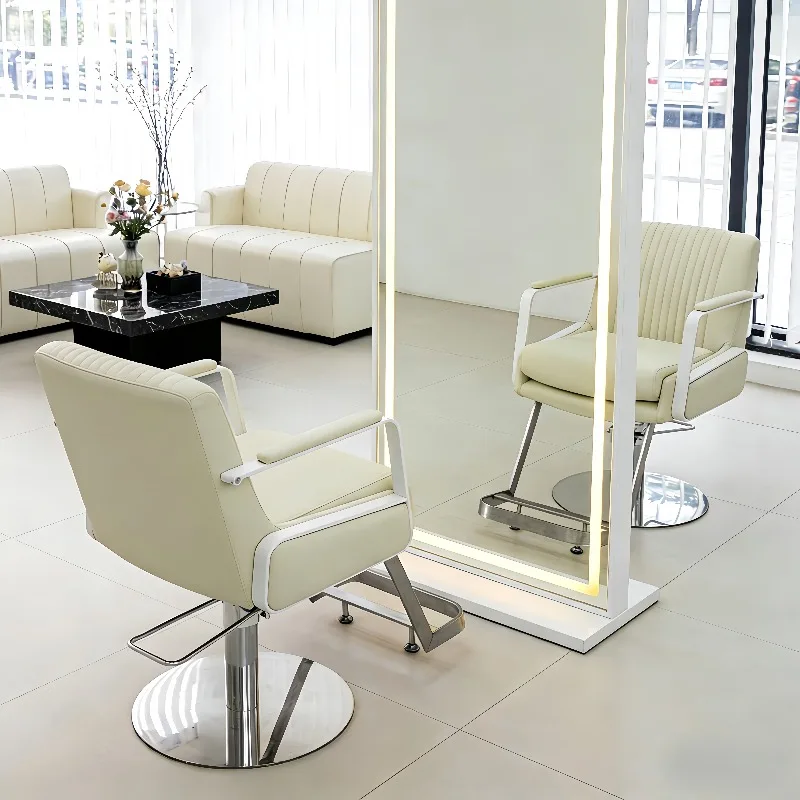 Sillas de Barbería Modernas y de Lujo, Diseño de Exhibición Moderno, Sillas de Barbería Cómodas, Estética Nórdica, Sillas Vintage, Muebles de Salón