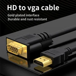 1.8M Full HD 1080P Video Converter Cord Hdmi to VGA Adapter Cable for Laptop PC Desktop TV Monitor Projector HDTV Display
