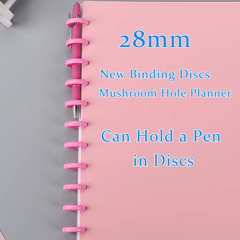 30pcs Color Transparent Binding Ring Mushroom Hole Loose-leaf Notebook Binding Button Book Loop Binder Binding Disc Ring Buckle