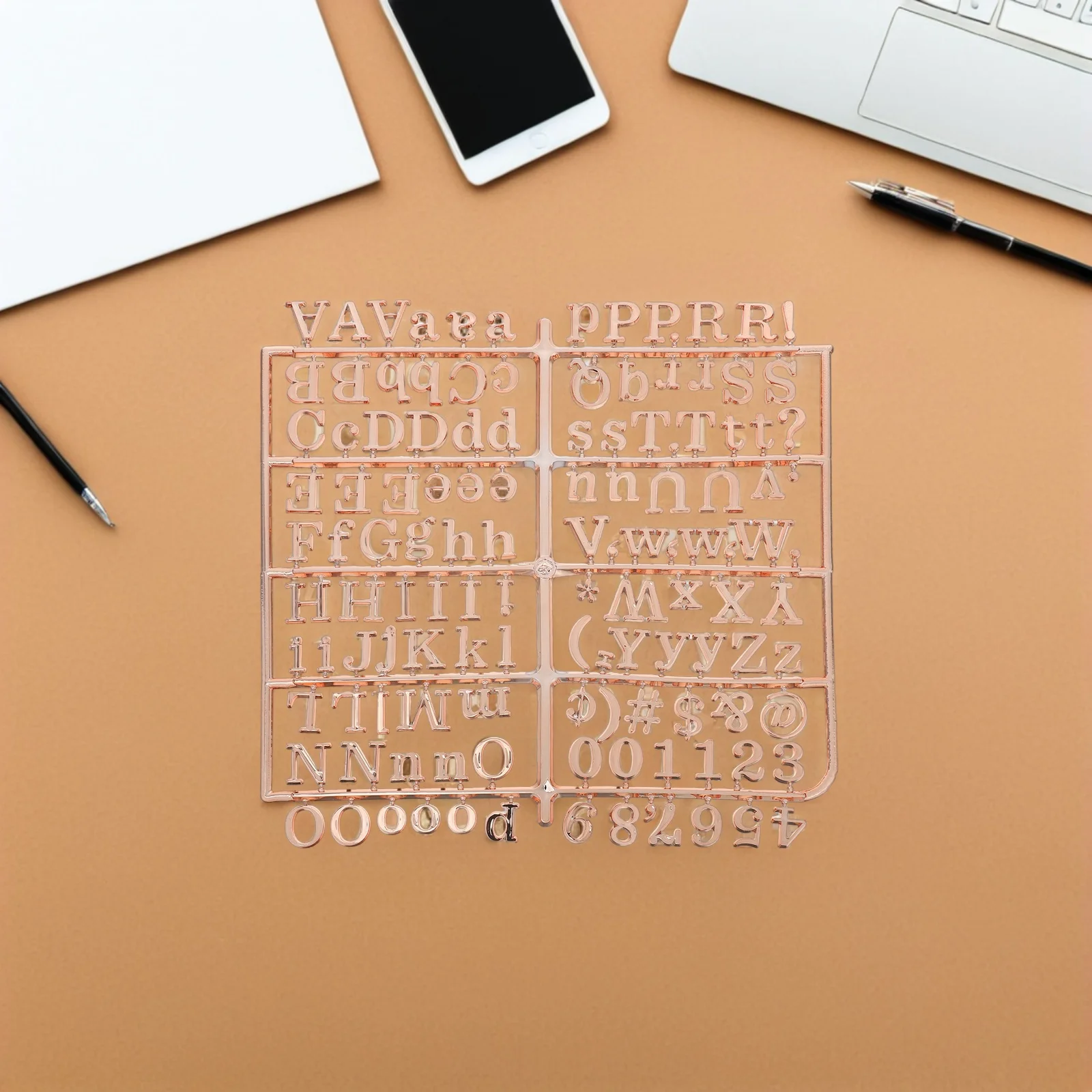 Felt Letter Board Letters Gold Plastic Message Board Sign Alphabet Numbers Symbols for Changeable School Office Notice Bulletin