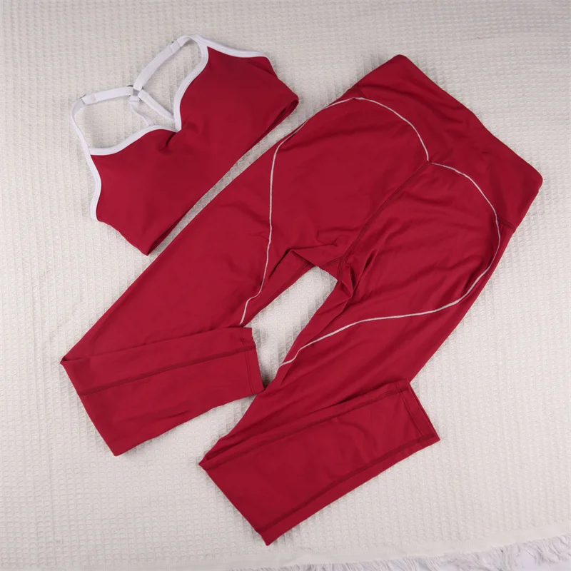 SVEIC High Waisted Yoga Bra & Leggings Fitness Set