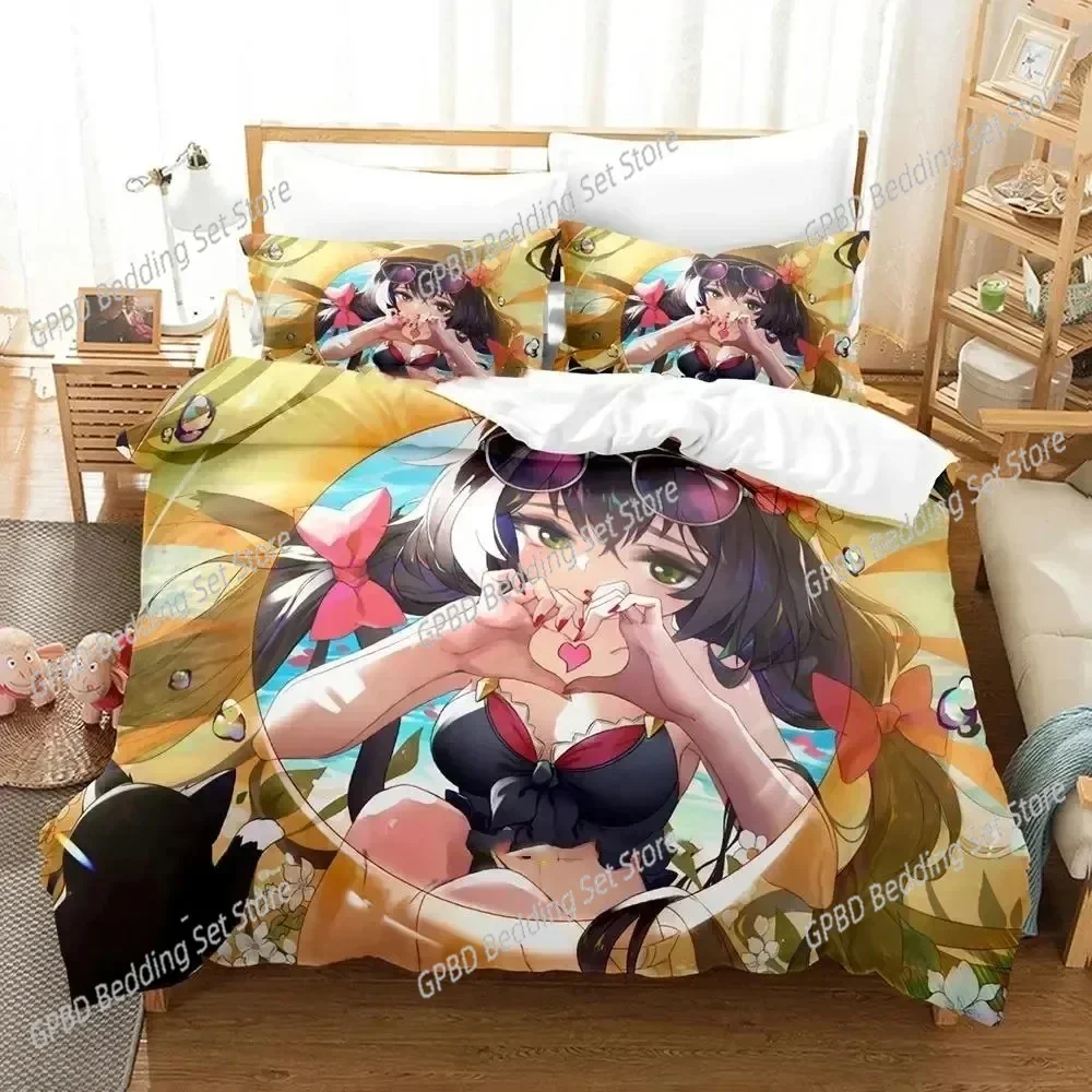 Anime Princess Connect! Re Dive 3D Bedding Set Duvet Cover Pillowcases Single Twin Full Queen King Size Home Decor Quilt Gift