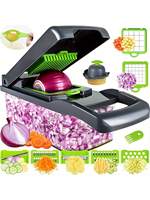 14pcs/16pcs Set,Vegetable Chopper, Multifunctional Fruit Slicer, Manual Food Grater, Vegetable Slicer, Cutter With Container