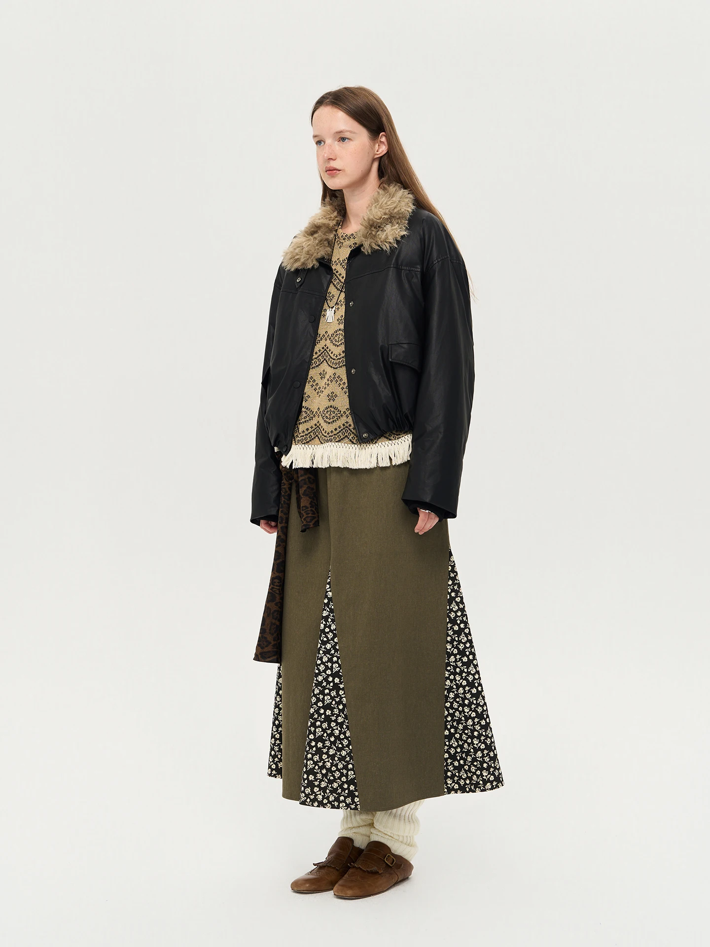 Warm Fur Collar Eco-friendly Leather Jaet Vintage ort Coat for Youth Daily Wear Thiened Long Sve Chinese Production