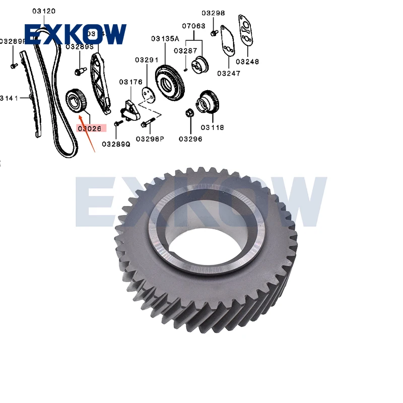 

Crankshaft Gear for Mitsubishi L200 Triton 2015- 4N15 KK1T KL1T Pajero Montero Sport KS1W KR1W 1130A228