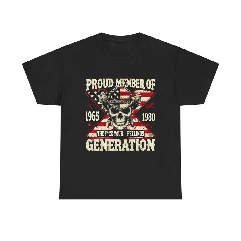 Proud Member Gen X Heavy Cotton T-Shirt, Men and Women, Generation X