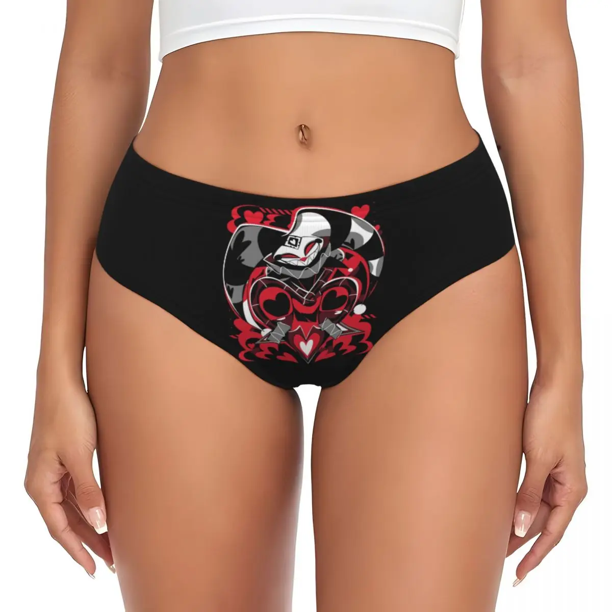 Custom Valentine's Robo Fizz Brief Panties Women's Breathable Stretch Hazbins Hotels Underwear