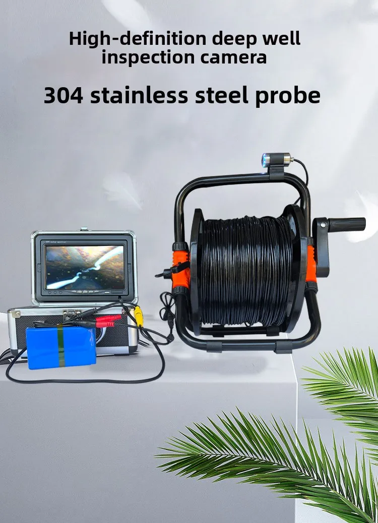 High definition stainless steel waterproof deep well underwater camera workover probe