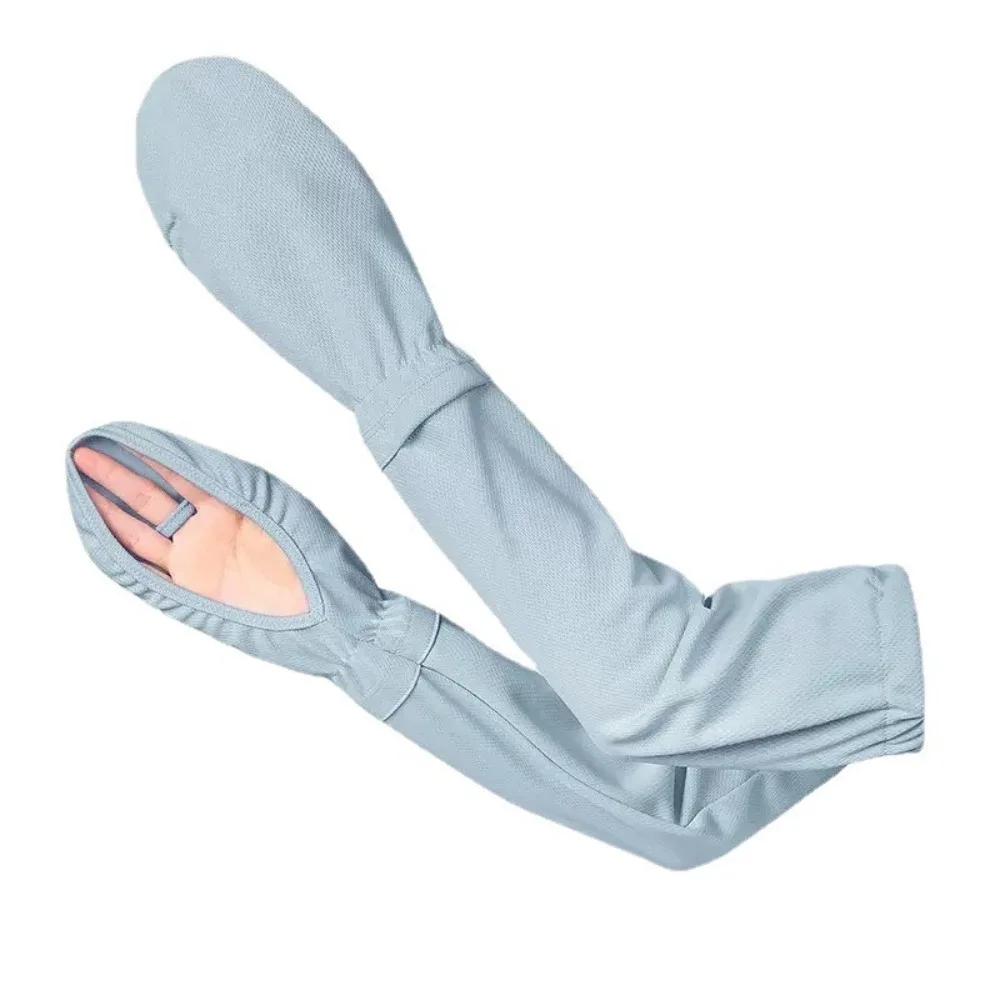 

New Solid Color Sunscreen Sleeves Ice Silk Breathable Riding Driving Gloves Loose Arm Protectors Ice Silk Gloves Summer