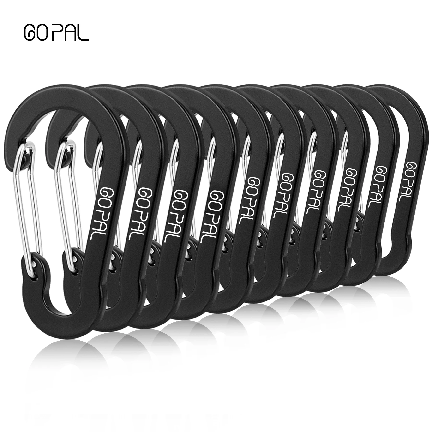 Go Pal GP04 10PCS 20PCS Steel Small Carabiner Clips Outdoor Camping Tool Mountaineering Buckle Steel Fishing Climbing Acessories