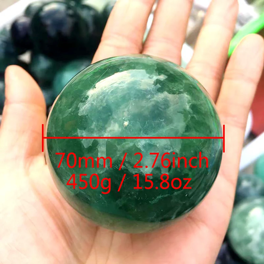 Big Crystal Ball Natural Green Fluorite Crystal Globe Stone Crafts Sphere FengShui Home Desktop Decor Specimen Birthday Gift