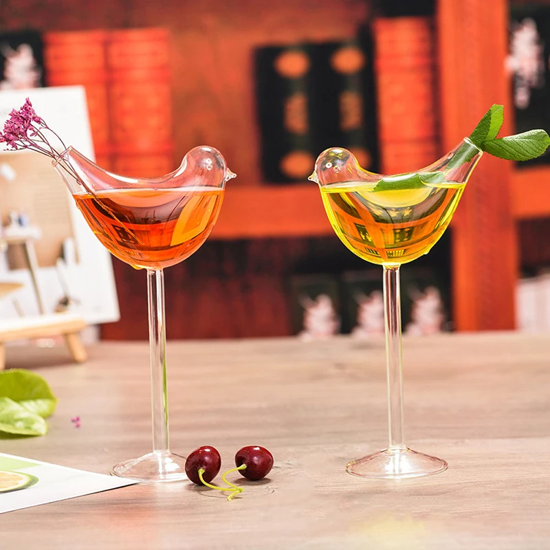 Creative Bird-shaped Cocktail Glasses Transparent High Shelf Lead-Free Wine Glass Molecular Smoked Cup Drinkware