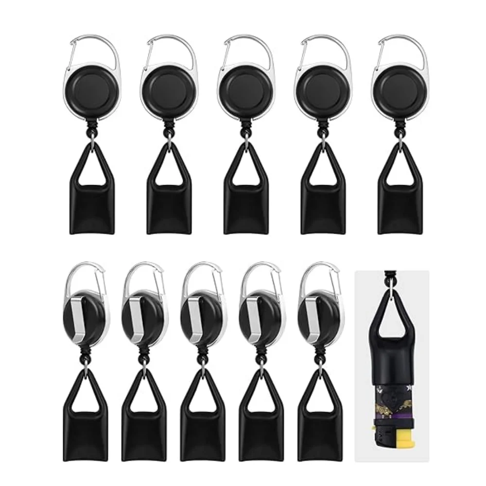 

10 Pcs Retractable Lighter Clip Holder Keychain Lighters Leash with Clip Lighter Protective Cover Smoking Accessories