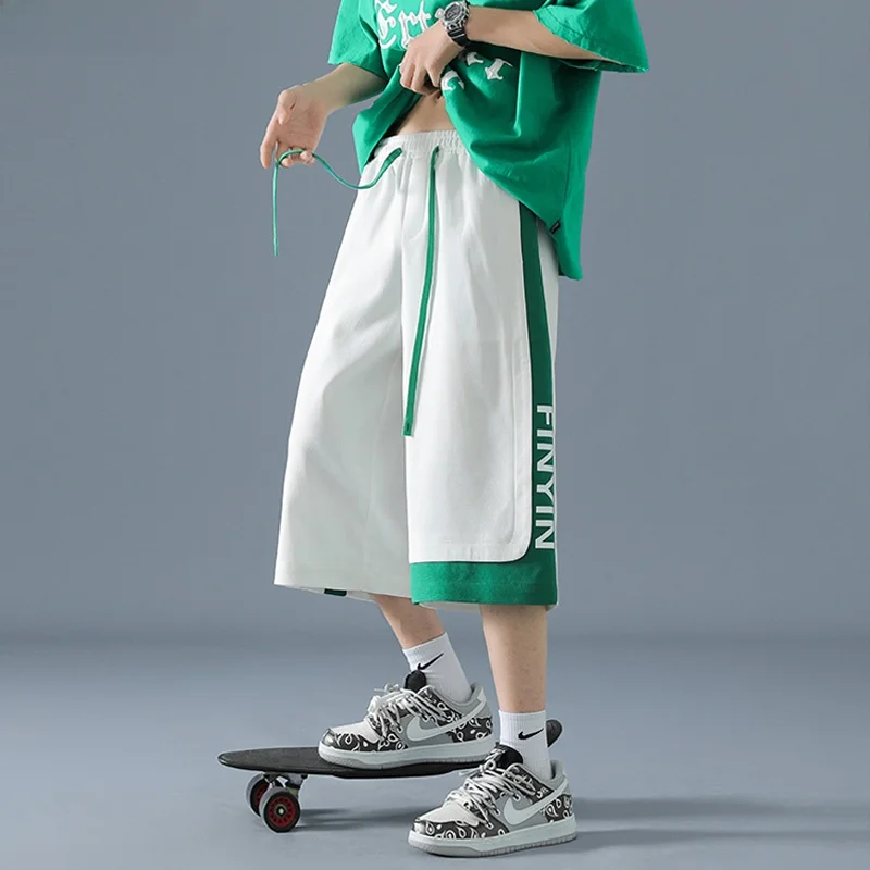 

American Sle Loose Fit Salt Series Boyfriend ort Pants Double Layer een White Knee-High Summer Casual Loose orts