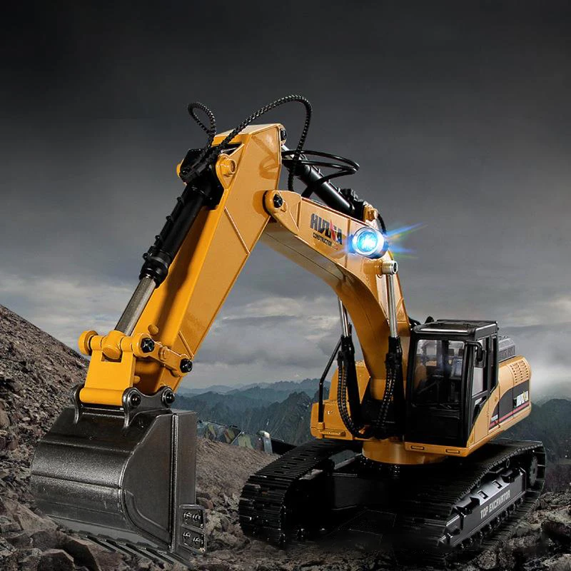 

Huina 1580 23-Channel 1:14 Full-Scale Large Alloy Electric Excavator Digging Remote Control Engineering Vehicle Model Toy Gift