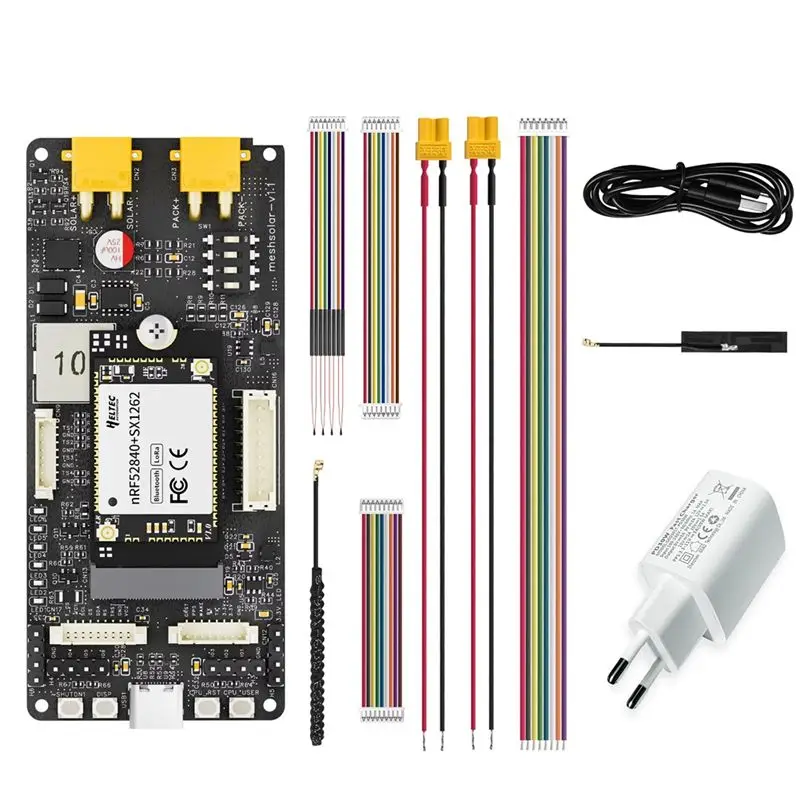 

Плата A25P Meshtastic Meshsolar Li-BMS 18-24В для 1-4 солнечных элементов с зарядкой DC/MPPT/USB PD3.0, NRF52480+ SX1262 BLE Lora, вилка EU