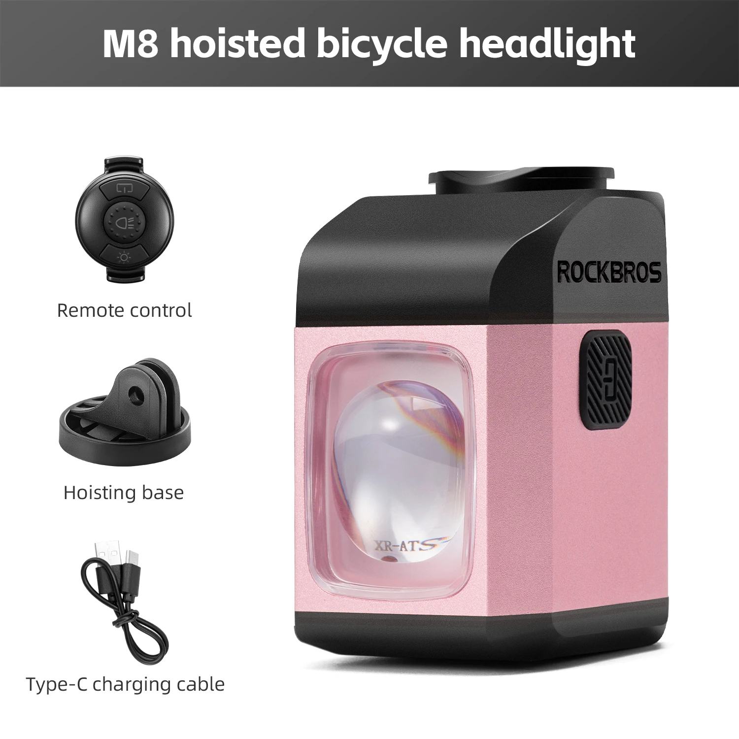 

ROCKBROS 1600LM Bicycle Hanging Light Remote Control Digital Display Bike Light IPX6 All-weather Smart Cycling Lantern Headlamp