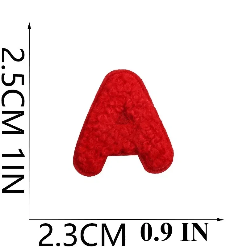 Patch Sticker Bag Decoration Chenille Towel Embroidery English Alphabet Embroidery Cloth Sticker Small Number Embroidery Label