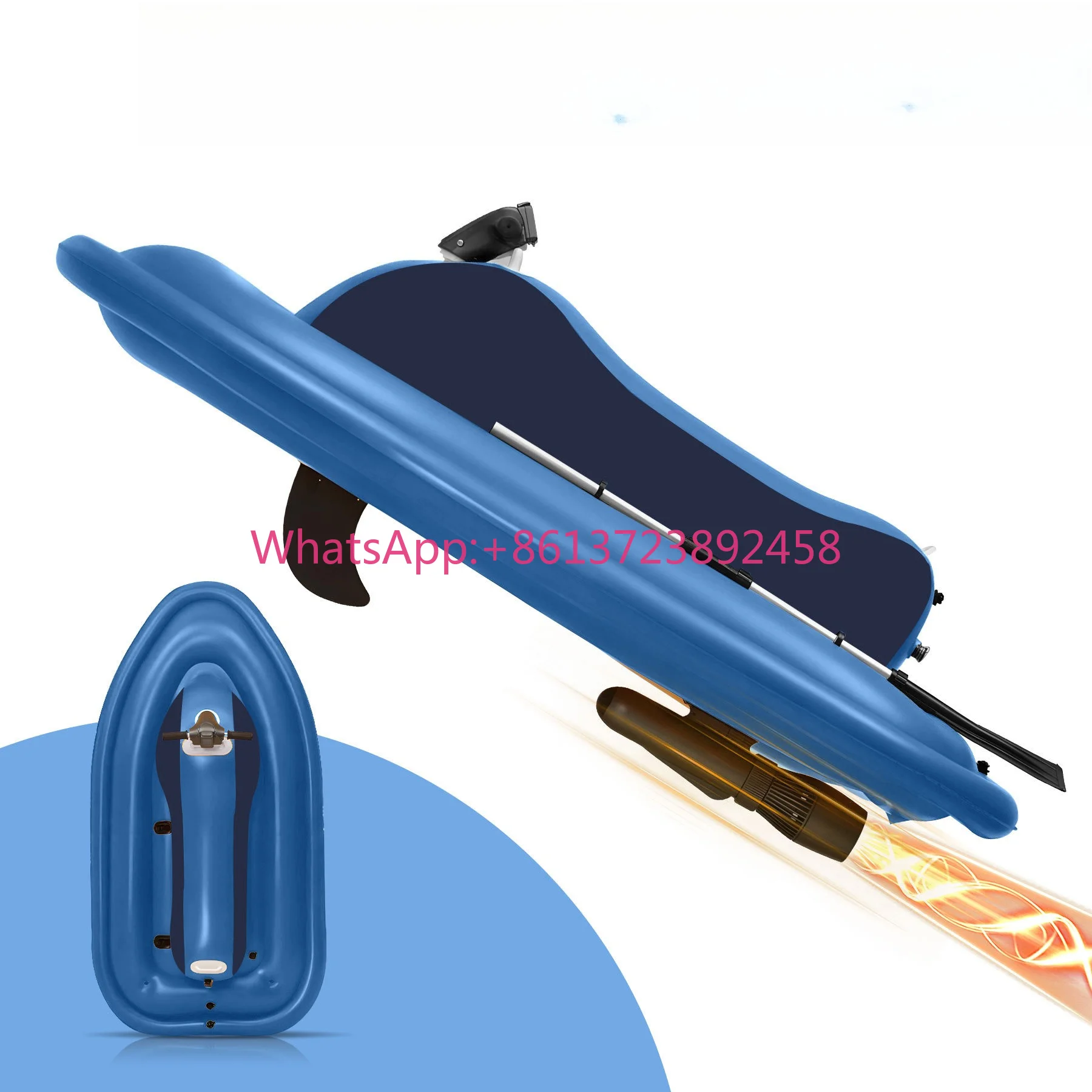 Electric water-powered inflatable jet ski, foldable kayak, underwater assist diving propulsion