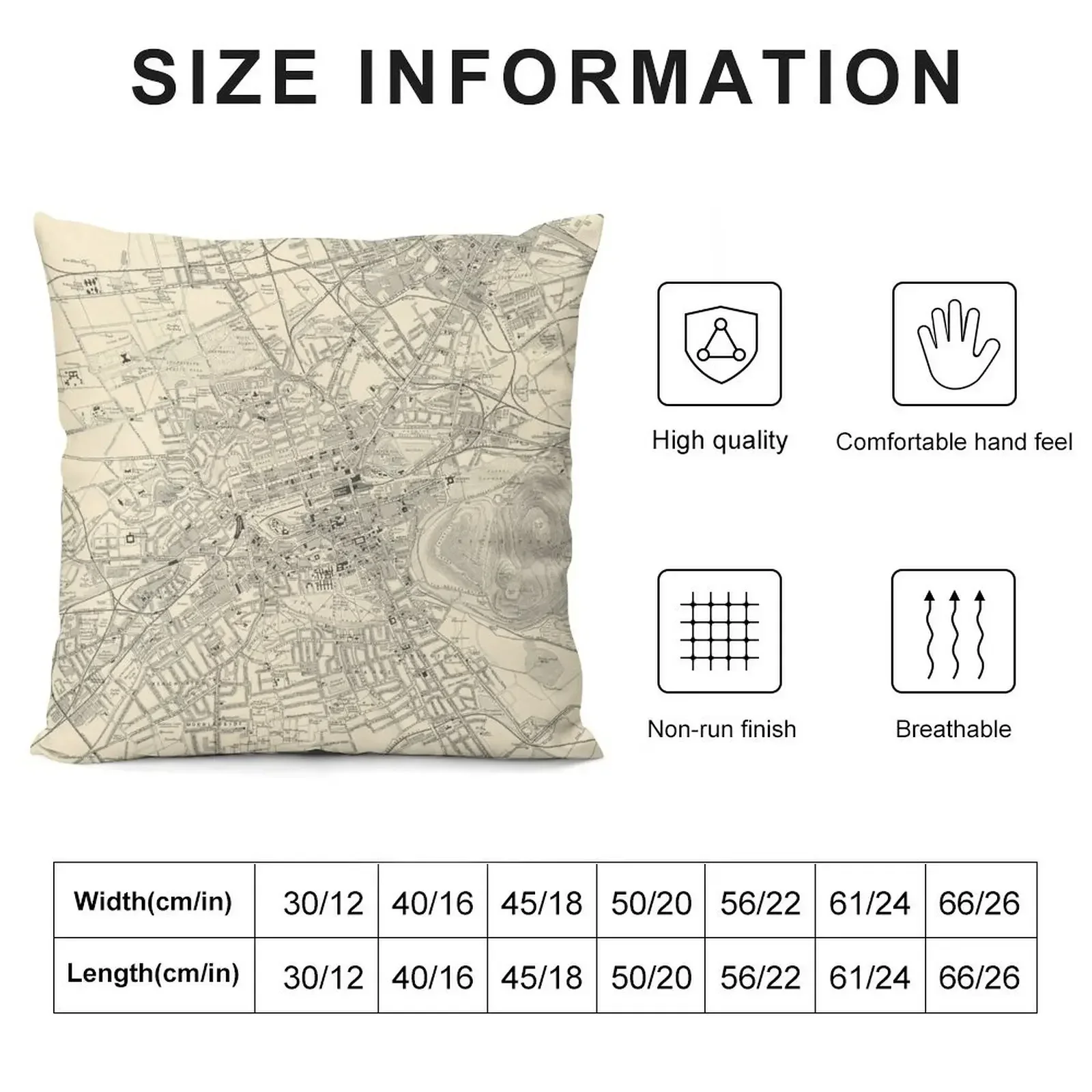 Old Edinburgh Scotland Map (1912) Vintage Scottish Capital City & Street Atlas Throw Pillow Christmas Cushion For Home pillow