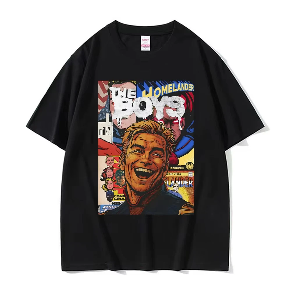 Homelander Butcher The Boys TV Show Comic T Shirt Men Women Harajuku Streetwear Gothic T-shirt Summer Tops Short Sleeve T Shirts