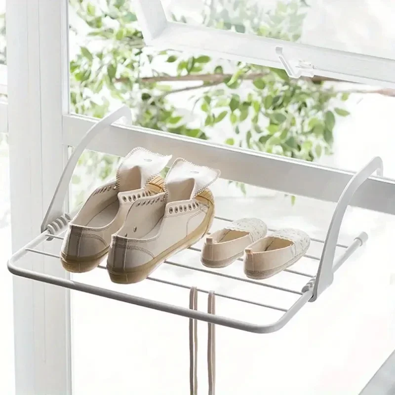 

1pc Foldable Storage Clothes Hanger Clothes Hanger Balcony Hanging Socks and Shoes Hanger Multi Use Towel Hanger