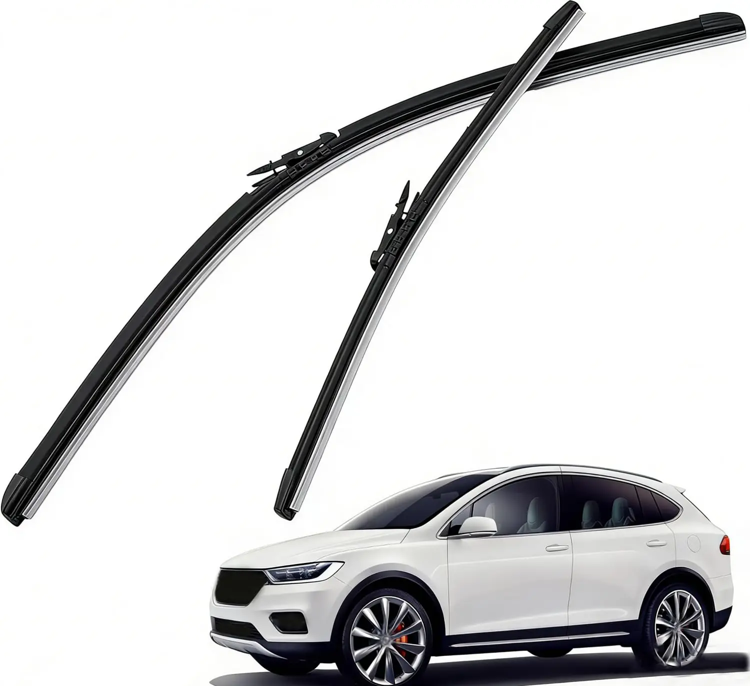 

18 Inch And 28 Inch All-Season Windshield Wiper Blades Kit With Washer Nozzle For Model X 2016–2020, Easy Installation