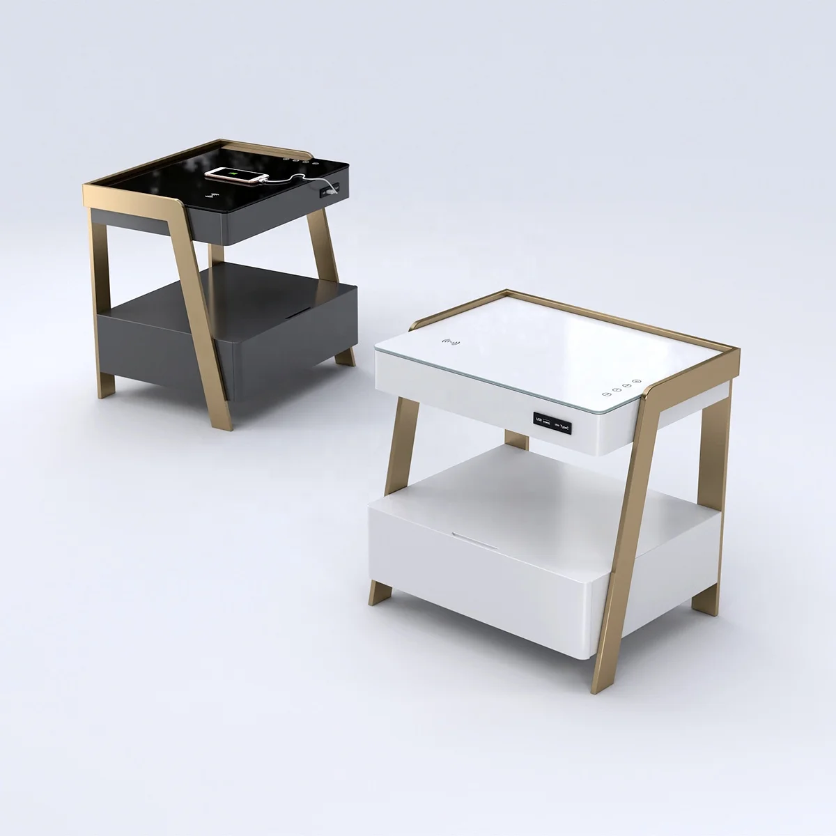 الجملة الحديثة شحن ذكي طاولة السرير متعددة الوظائف السرير الجدول أدراج طاولة جانبية لغرفة المعيشة غرفة نوم