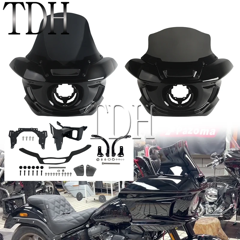 

For Harley Softail Low Rider S 117 FXLRS Motorcycle ST Fairing Support Bracket Headlamp Mount Front Windshield Fairings 22-25