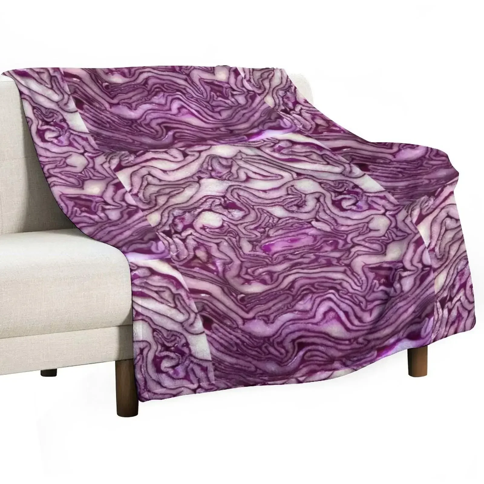 Red cabbage Throw Blanket Beautifuls Flannel Fabric Flannel Stuffeds Blankets