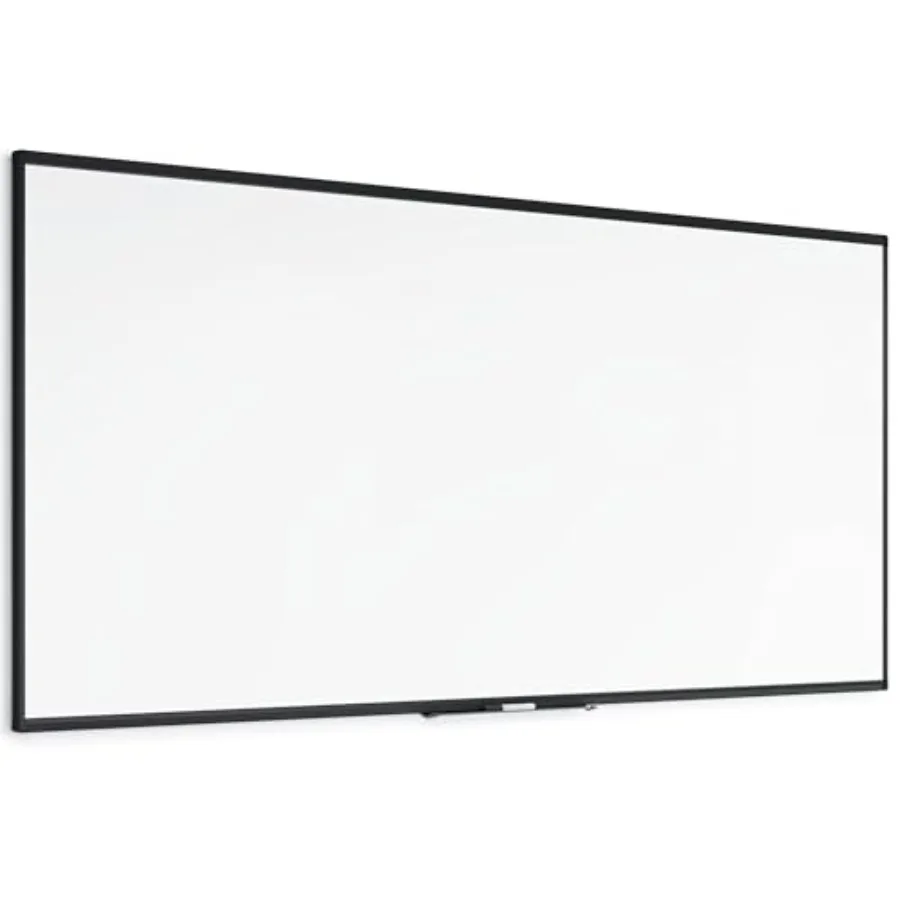 

PINIT Magnetic Dry Erase White Board with Pin Strips Black Aluminum Frame with Black Cork Strips Across The Top and Bottom 96"