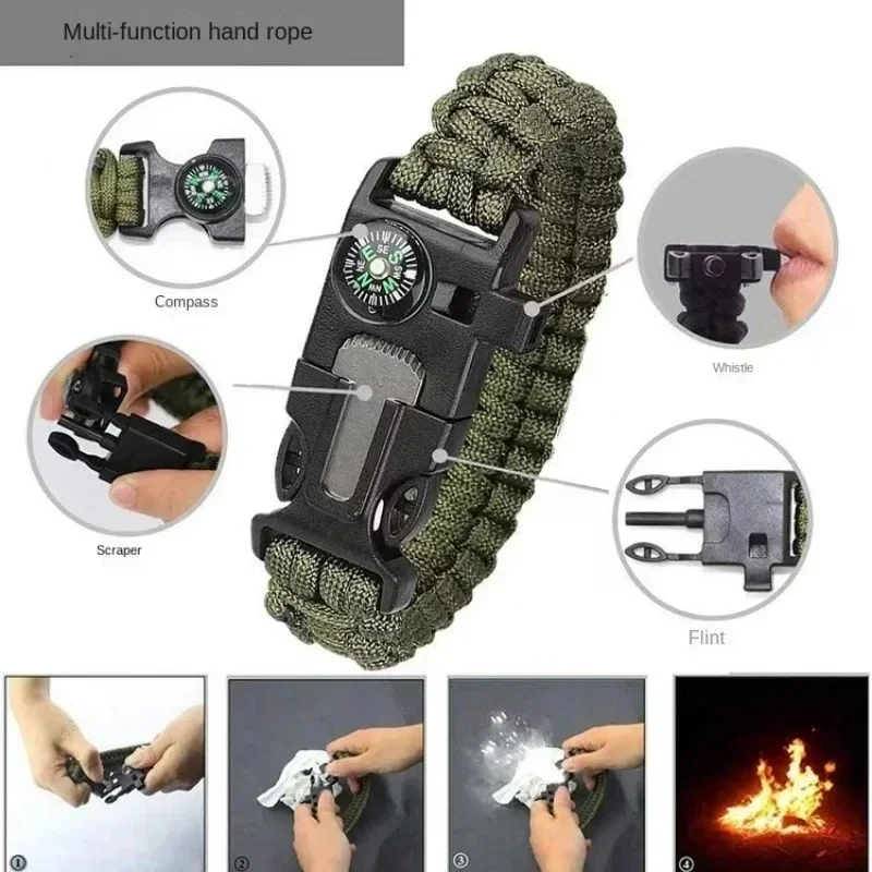 Picture 3: New Outdoor Multi-function Paracord Survival Bracelet Igniter Lighter Camping Adventure Emergency Rescue Survival Rope Bracelet