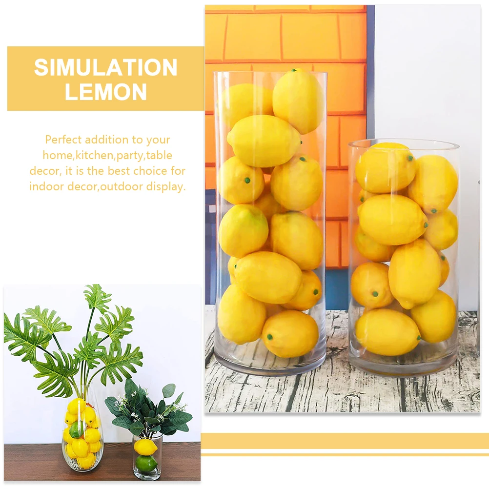 

5 Pcs Simulated Lemon Decoration Realistic Ornament Theme Decorations Artificial Fruit