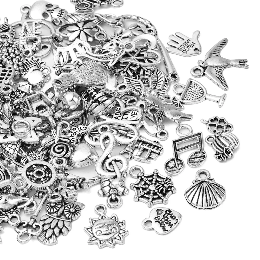 100 random style alloy small pendant DIY small accessories accessories Bracelet necklace pendant key ring accessories pendant