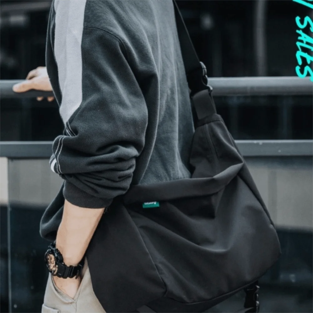 

Портативная легкая оксфордская сумка через плечо, регулируемая черная сумка на одно плечо, большая вместительная однотонная женская сумка-мессенджер