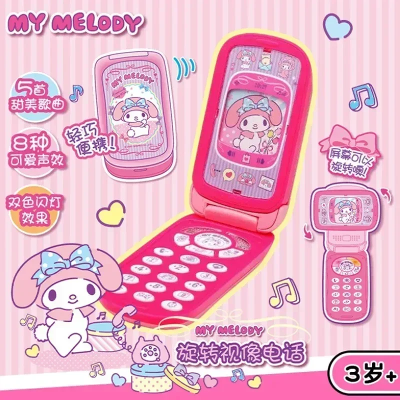 Sanrios Anime Kawaii moja melodia telefon do zabawy kreskówka Hellokittys wielofunkcyjny zabawka symulacyjna telefon komórkowy prezent urodzinowy