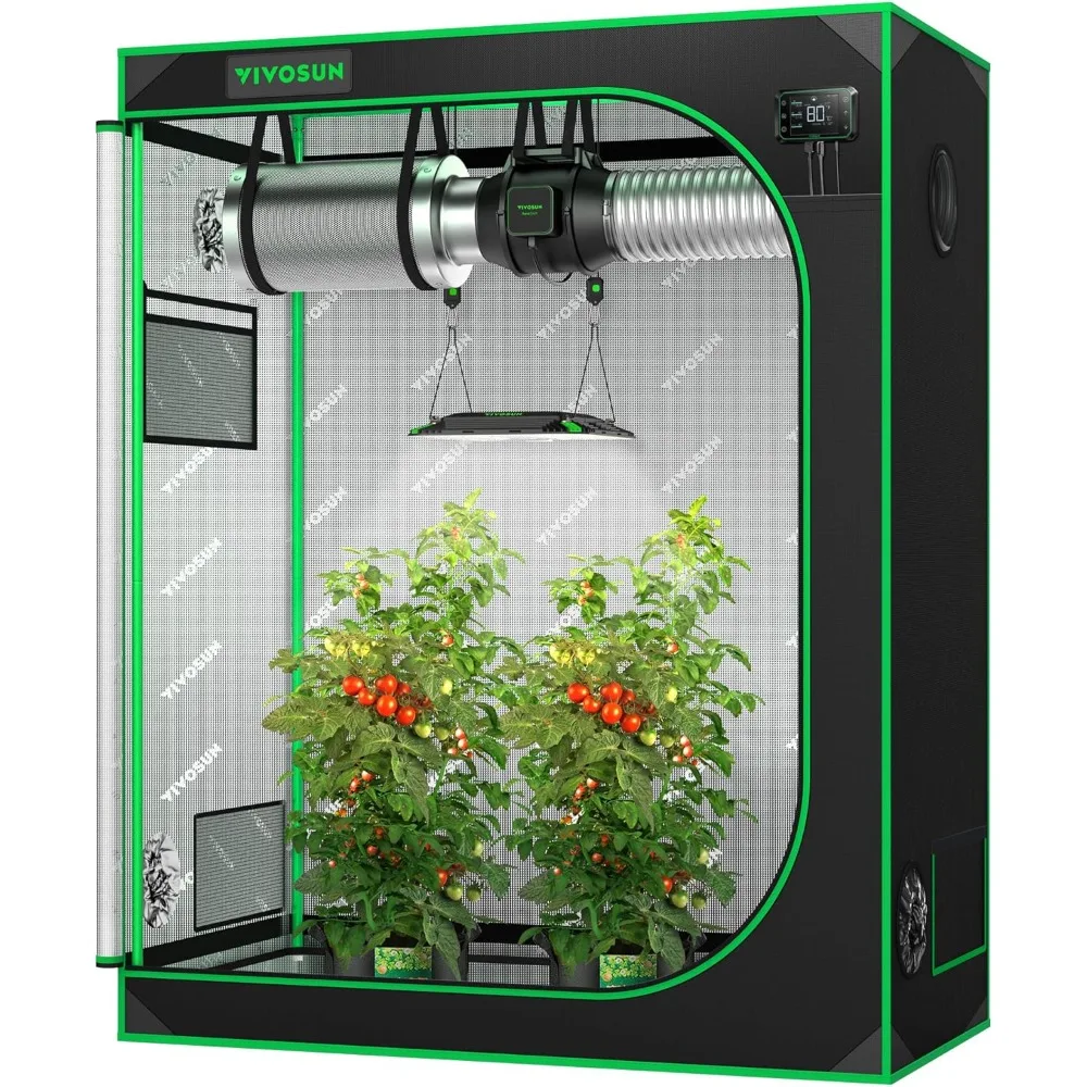 

S425 4x2 Grow Tent, 48"x24"x60" High Reflective Mylar with Observation Window and Floor Tray for Hydroponics Indoor