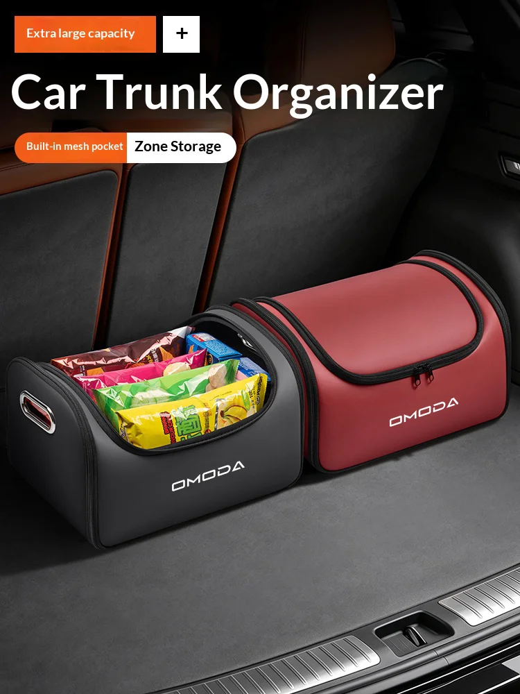For chery omoda 5 C5 EV S5 C7 E5 O5 O5 GT 7 9 Car Trunk Organizer Storage Box Seat Storage Bag with Built-in Pocket Accessories