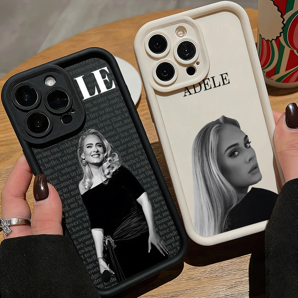 Мягкий чехол из ТПУ с изображением певицы Адель для iPhone 17, 16e, 16, 15, 14, 13, 12, 11, Air, Pro, Max, Mini, XR, XS, X, 7 Plus