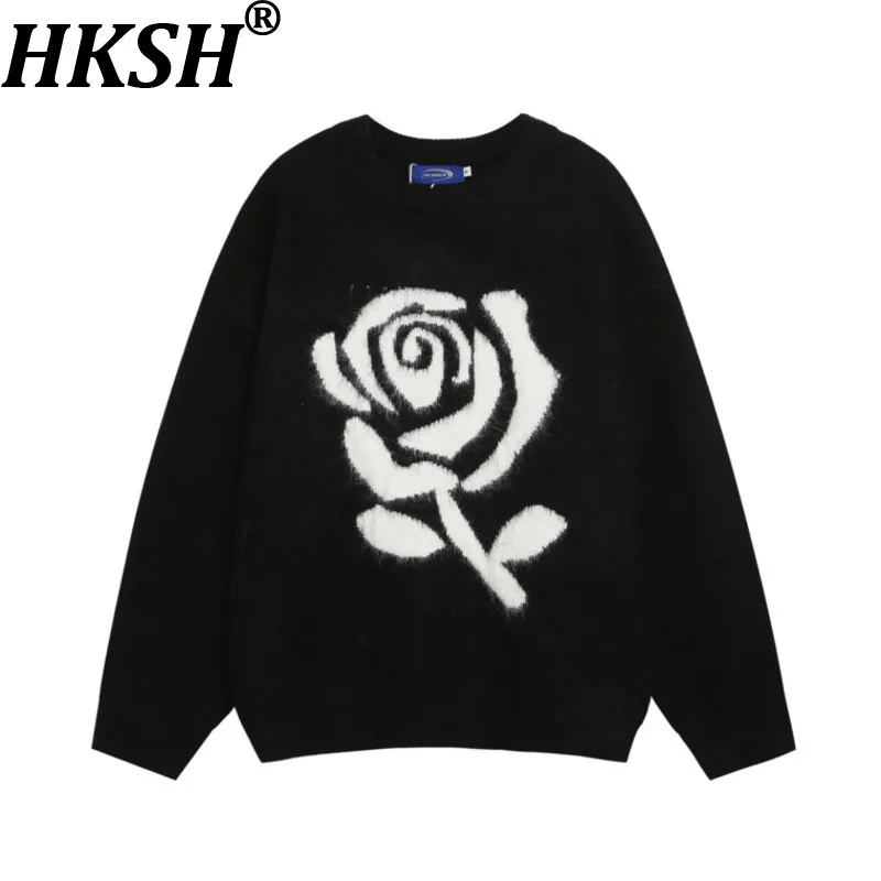 

HKSH осень-зима новый мужской пуловер Tide Punk American Rose Element нишевый дизайн свитер шикарный Ins винтажный пуловер Y2K HK14855