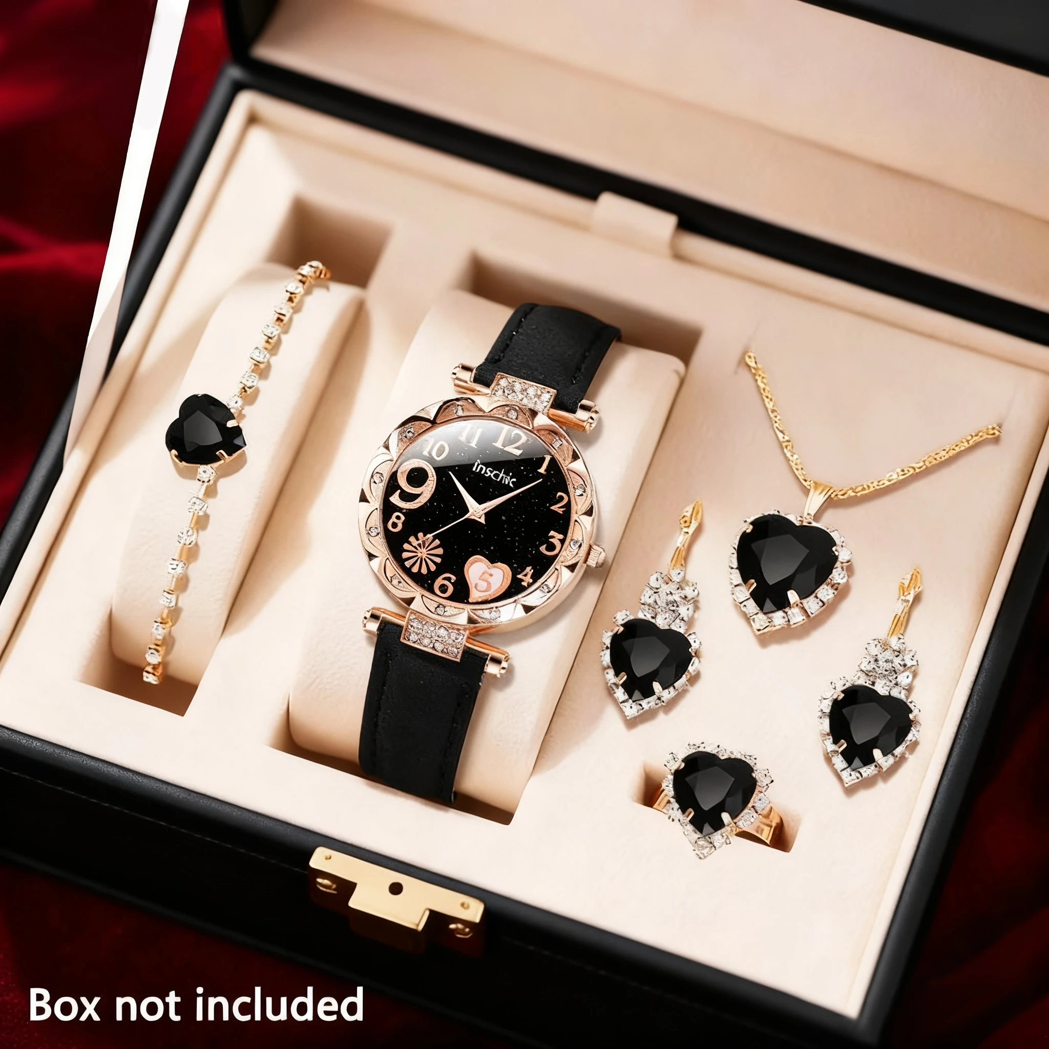 6PC Fashion Ladies Watch + Accessories Set, the perfect combination of watch and accessories, the ideal gift choice