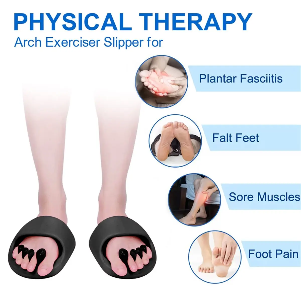 Sandálias de massagem nos pés - Chinelos de reflexologia de acupressão para homens e mulheres, estimulador muscular profundo