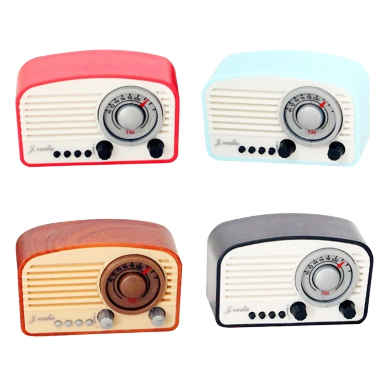 Y166 1:12 Miniature Simulation Old-Fashion Retro-Radio Model Tape-recorder Furniture